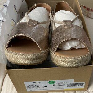 NEW Kanna Wedge Espadrilles | Size 39 | Rose Gold | New